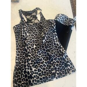 Express Two Piece Set Black and Leopard Medium NWT